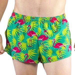 Men's Green Flamingo 1" Elite Split Boa Shorts